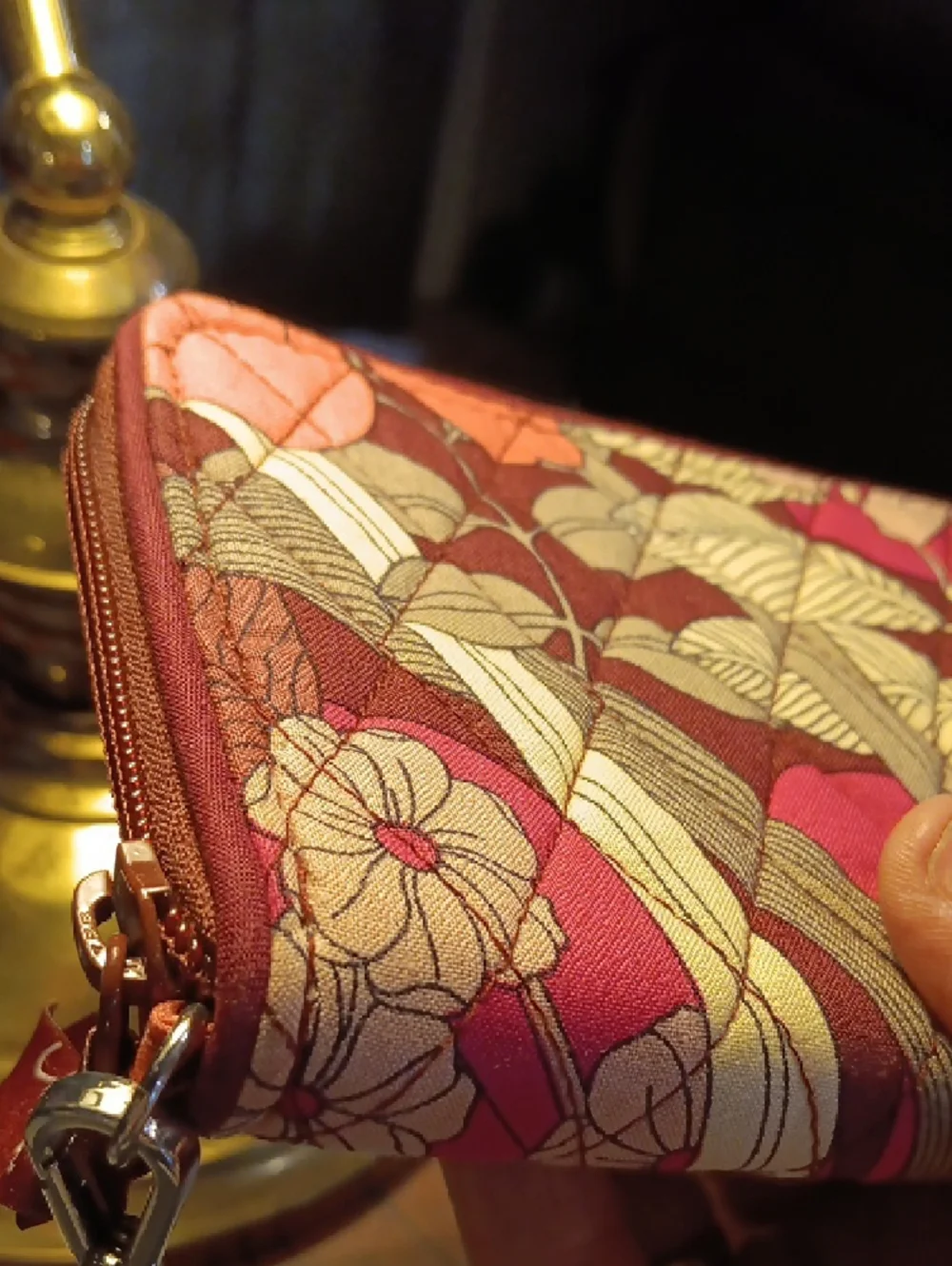 Vera Bradley Grab & Go RFID Wristlet in the retired Bohemian Blooms pattern. - Picture 11 of 14